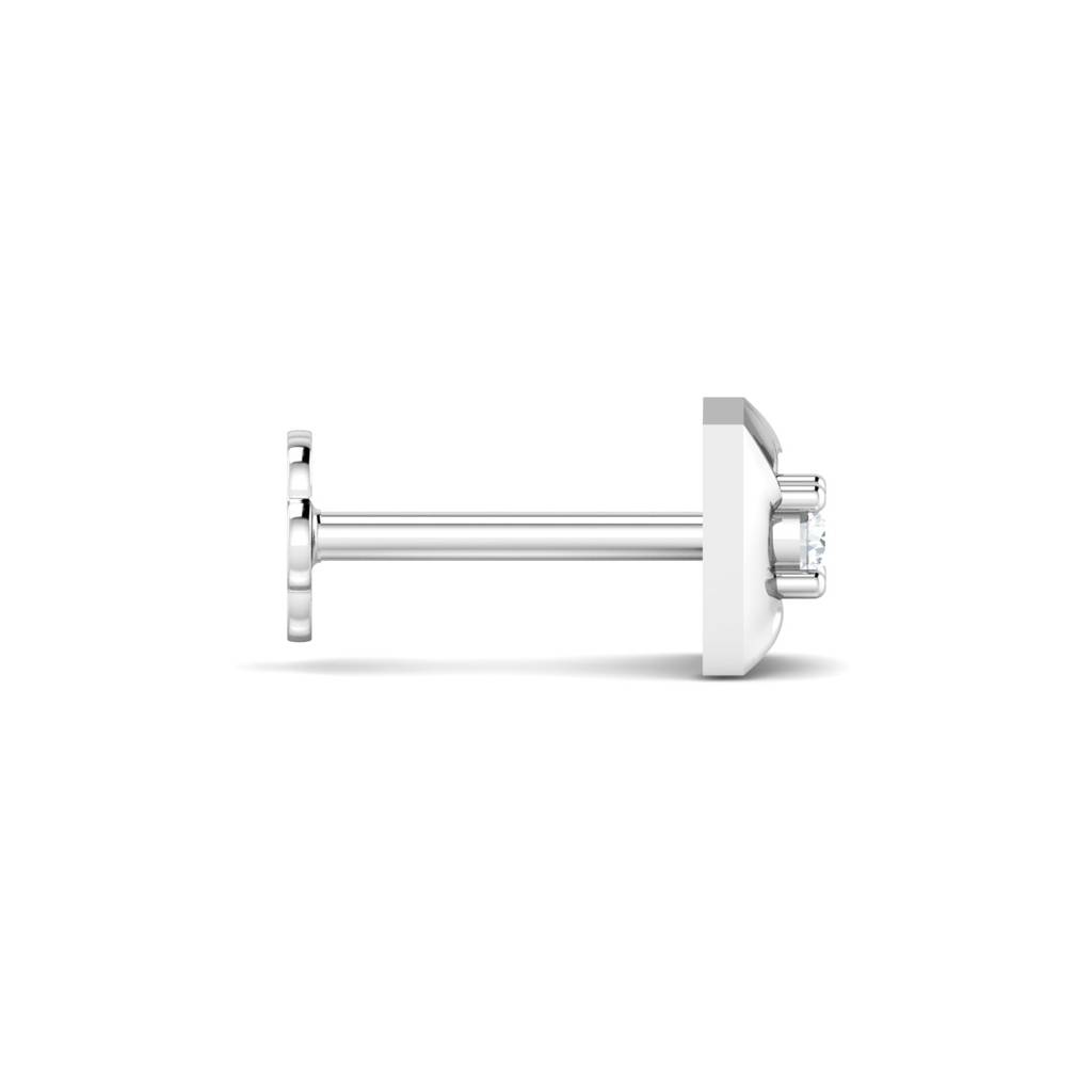 KuberBox 18K White Gold Henri Square Nose Stud