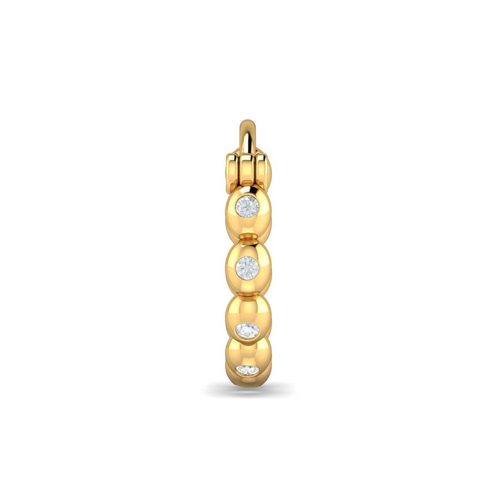 KuberBox 18K Yellow Gold Delu Beaded Nose Ring