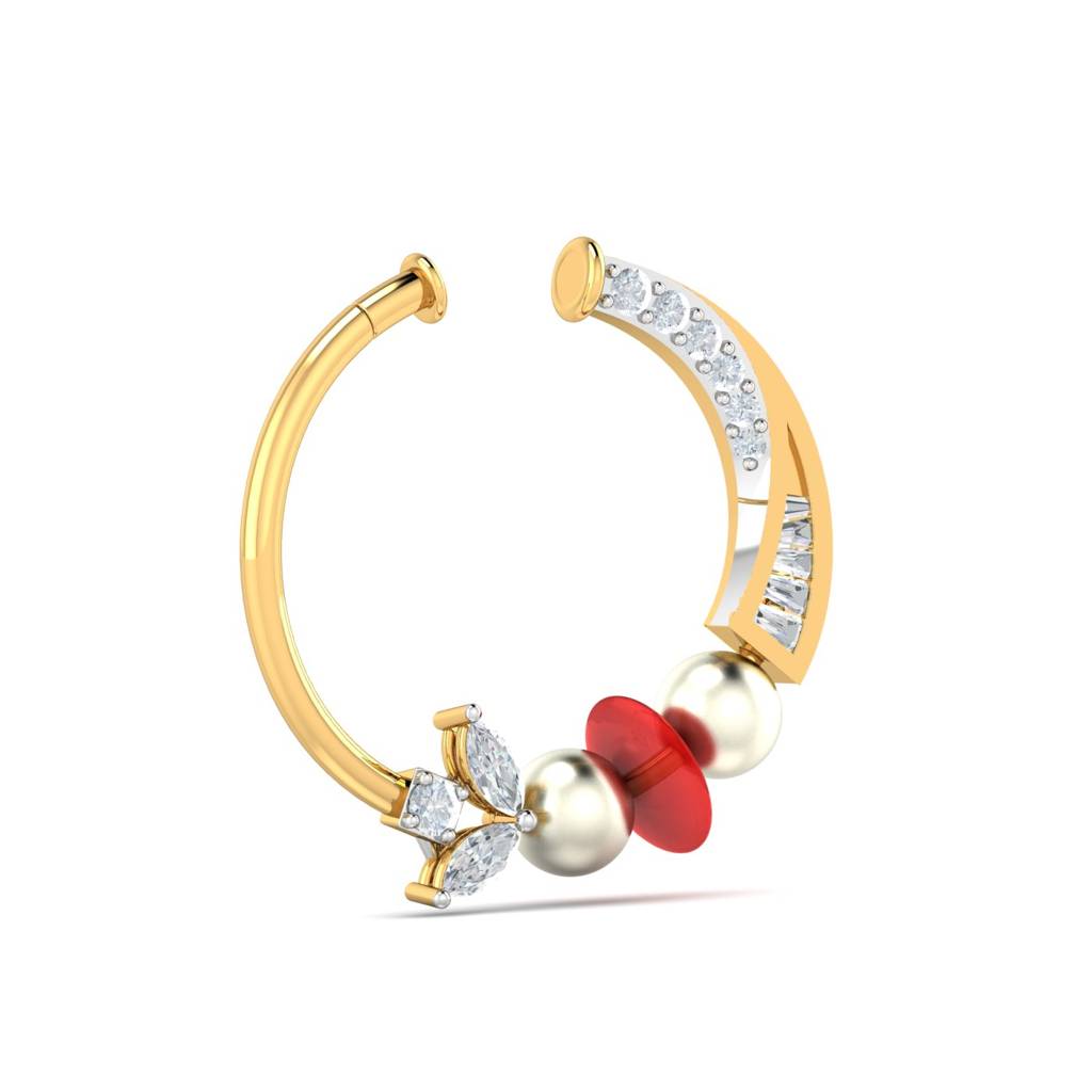 KuberBox 18K Yellow Gold Bindu Bridal Nath (Danda)