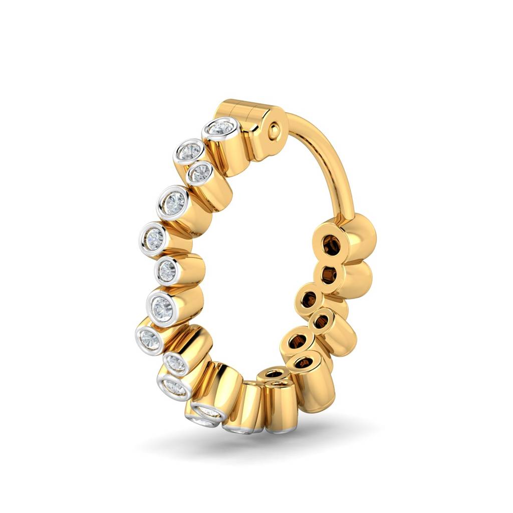 KuberBox 18K Yellow Gold Corin Dots Nose Ring