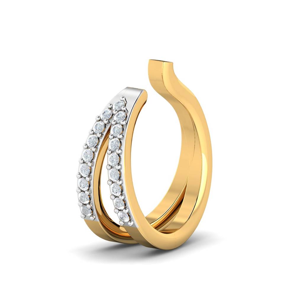 KuberBox 18K Yellow Gold Alizeh Diamond Nose Ring (Non-Pierced)