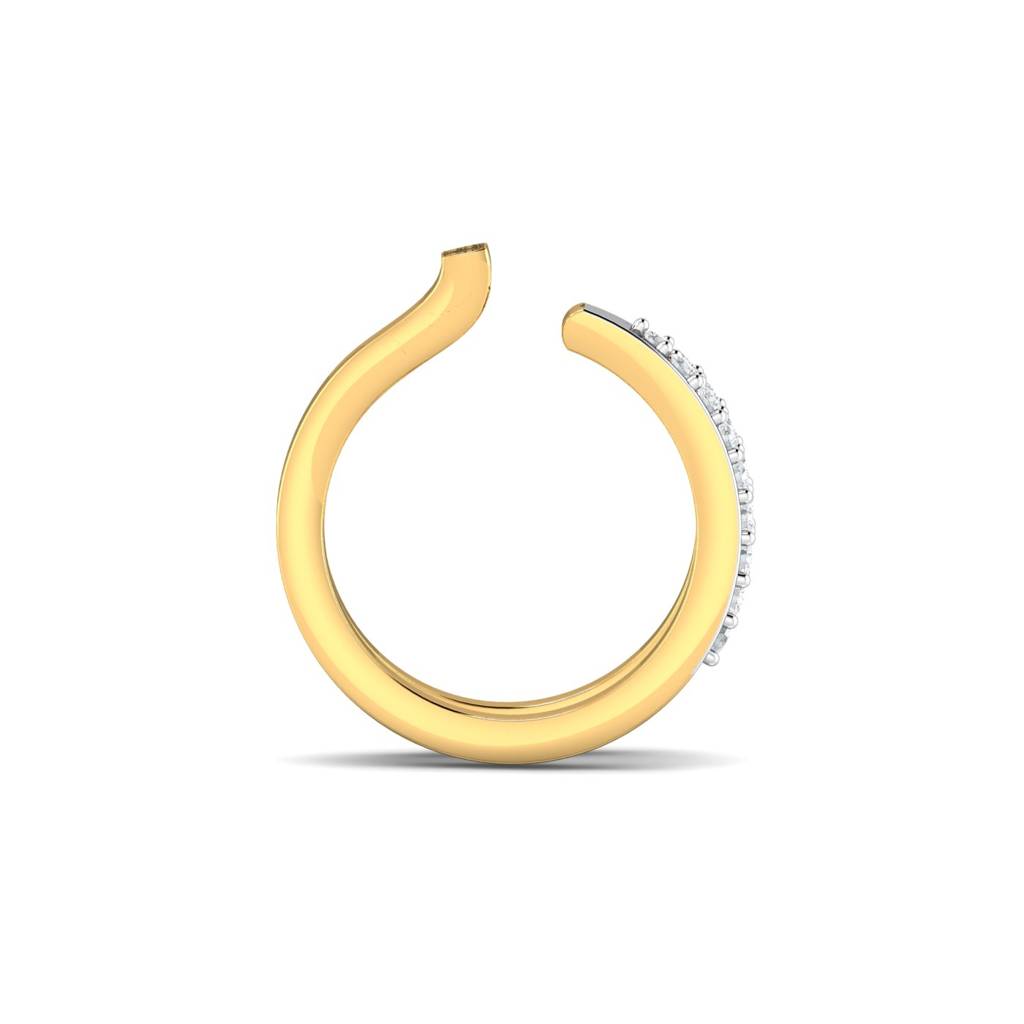 KuberBox 18K Yellow Gold Alizeh Diamond Nose Ring (Non-Pierced)