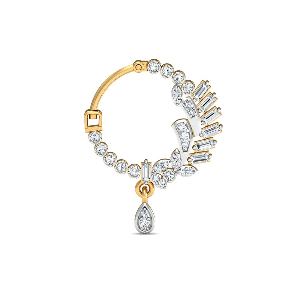 KuberBox 18K Yellow Gold Ritzy Diamond Nath