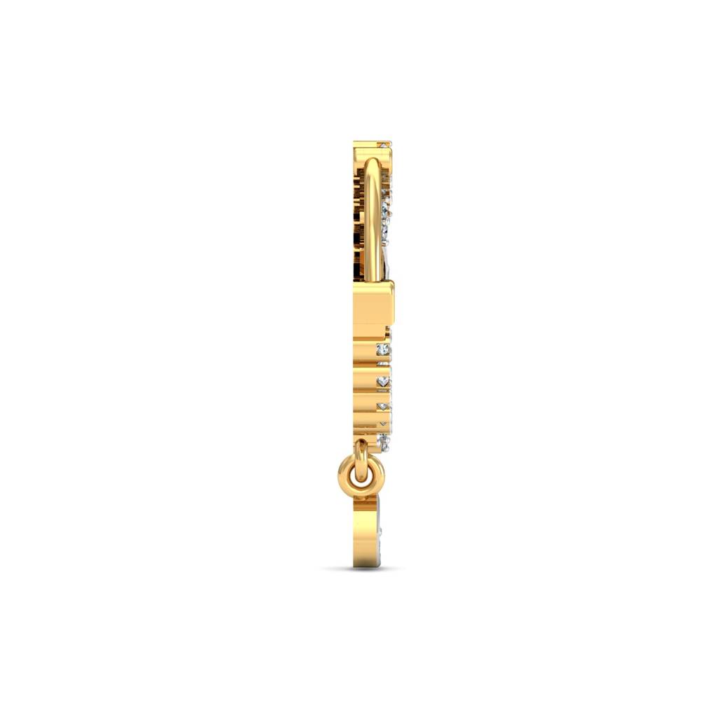 KuberBox 18K Yellow Gold Ritzy Diamond Nath