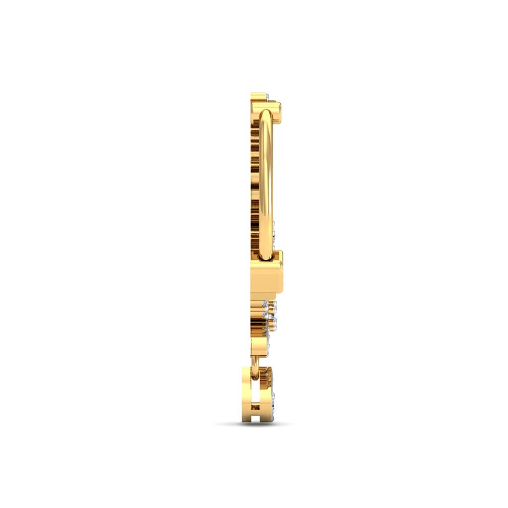 KuberBox 18K Yellow Gold Petiole Diamond Nath