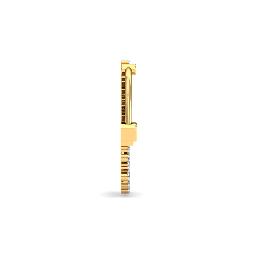 KuberBox 18K Yellow Gold Scattered Diamond Nose Ring