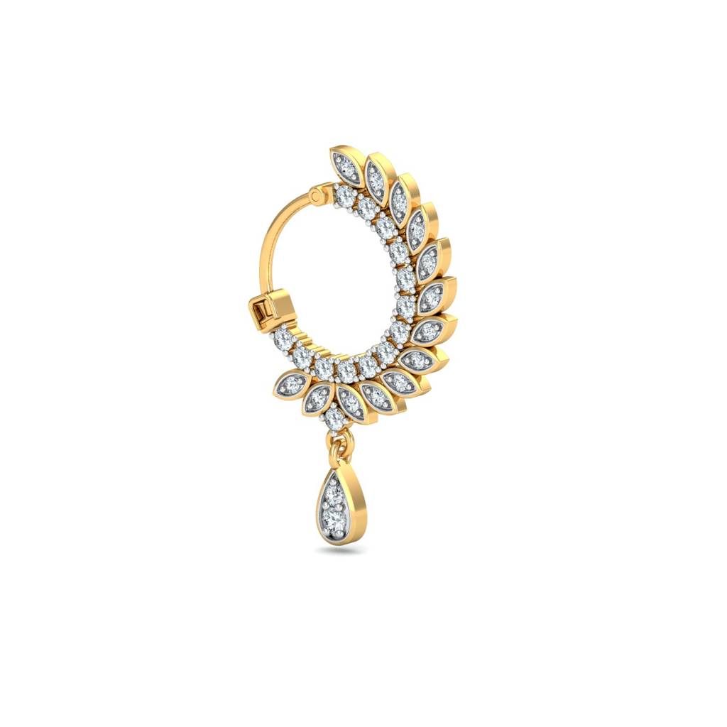KuberBox 18K Yellow Gold Atricia Diamond Nose Ring
