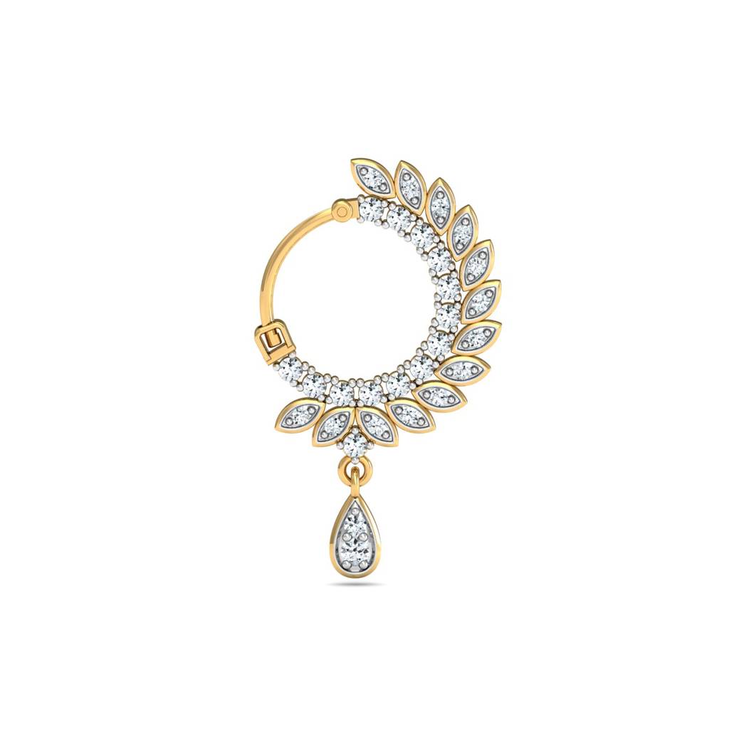 KuberBox 18K Yellow Gold Atricia Diamond Nose Ring