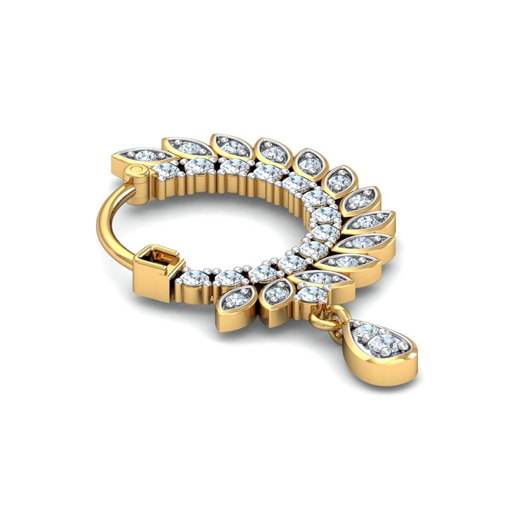KuberBox 18K Yellow Gold Atricia Diamond Nose Ring