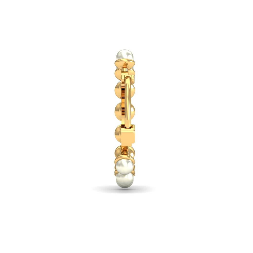 KuberBox 18K Yellow Gold Dream Pearl Nose Ring