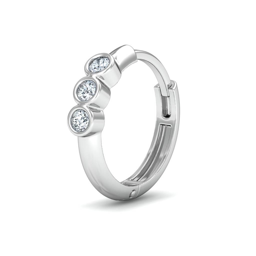 KuberBox 18K White Gold Caprice Nose Ring