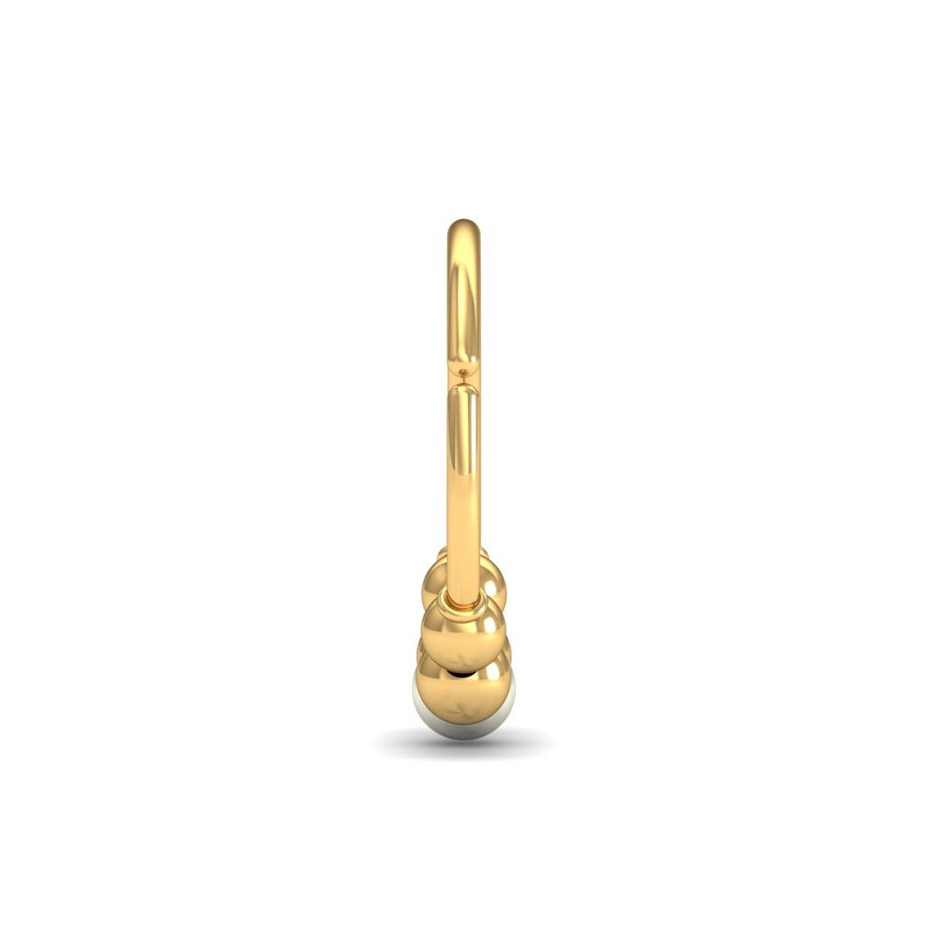 KuberBox 18K Yellow Gold Five Pt Beaded Nose Ring