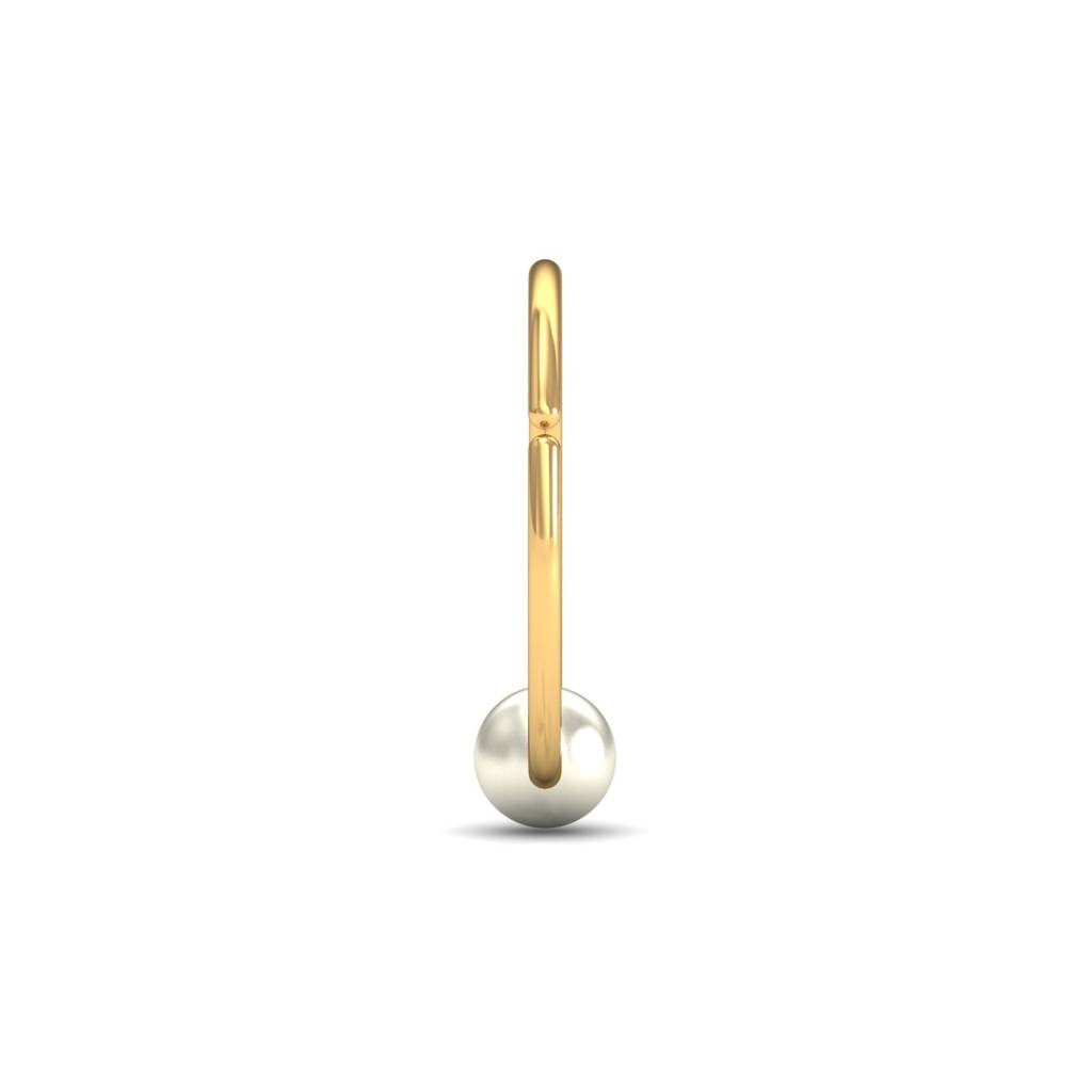 KuberBox 18K Yellow Gold Pearl Bead Basic Nose Ring