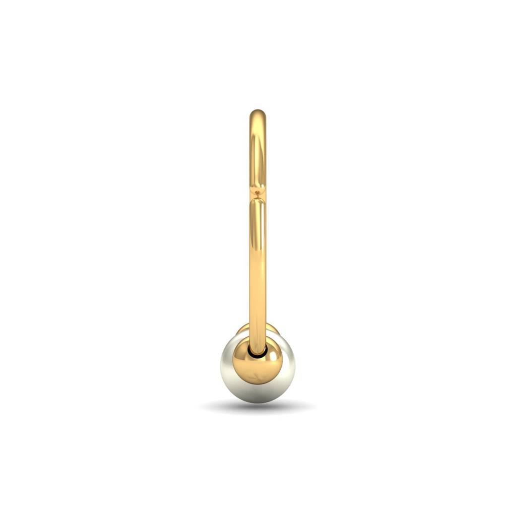 KuberBox 18K Yellow Gold Fine Pearl Nose Ring
