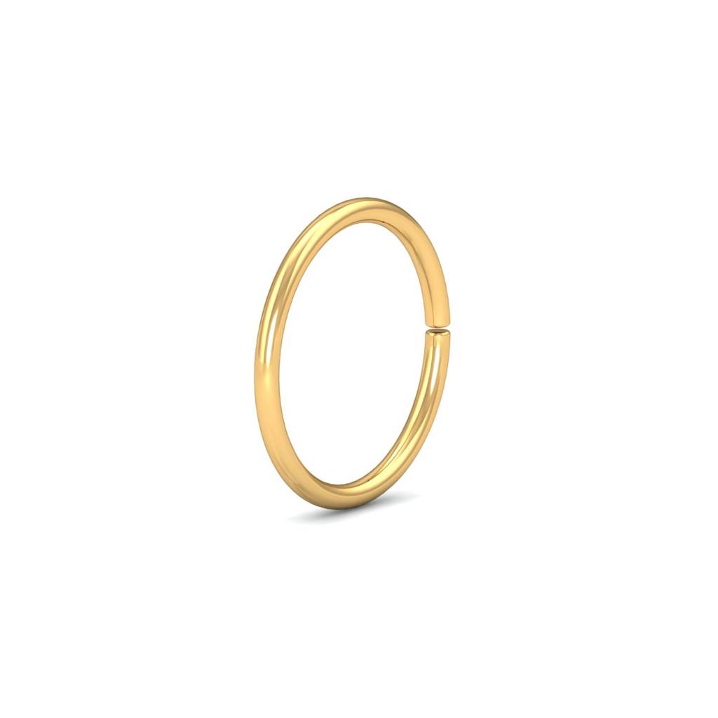 KuberBox 18K Yellow Gold Basic Unbeaded Nose Hoop