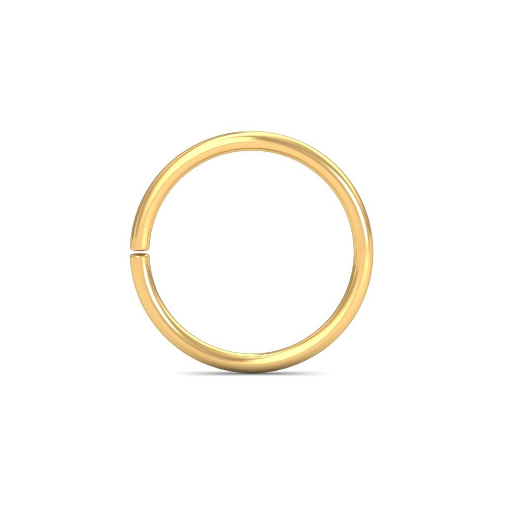 KuberBox 18K Yellow Gold Basic Unbeaded Nose Hoop