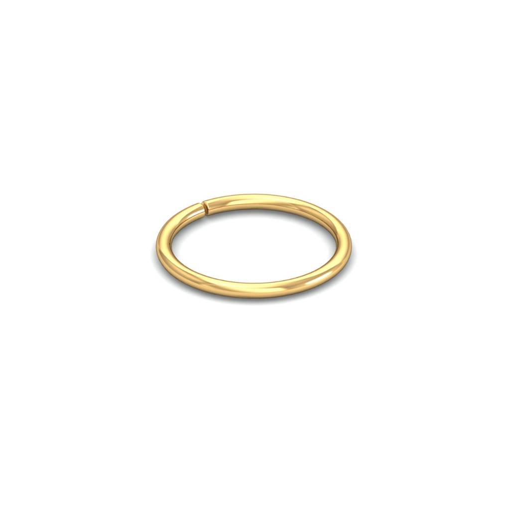 KuberBox 18K Yellow Gold Basic Unbeaded Nose Hoop