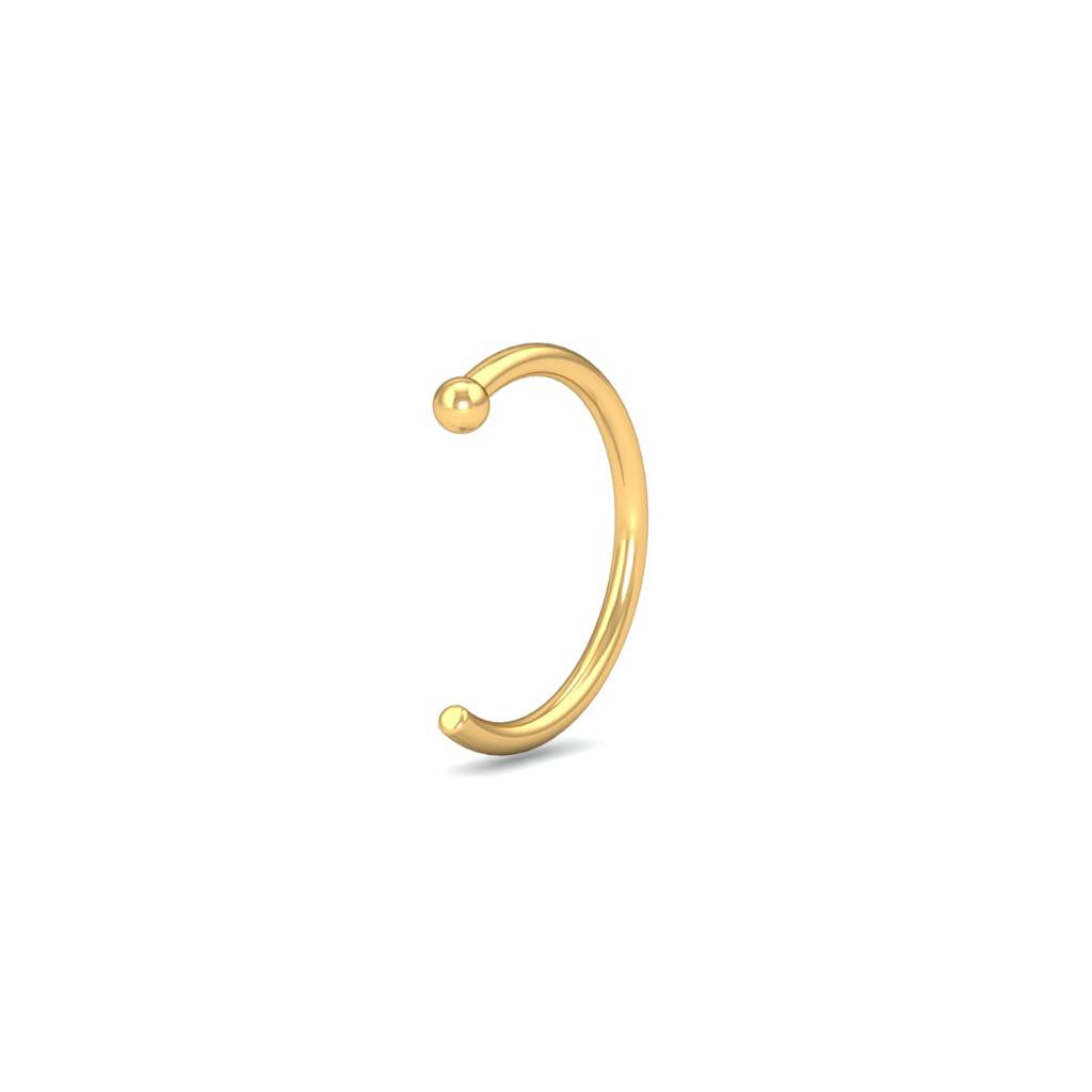 KuberBox 18K Yellow Gold Basic Half Hoop for Nose