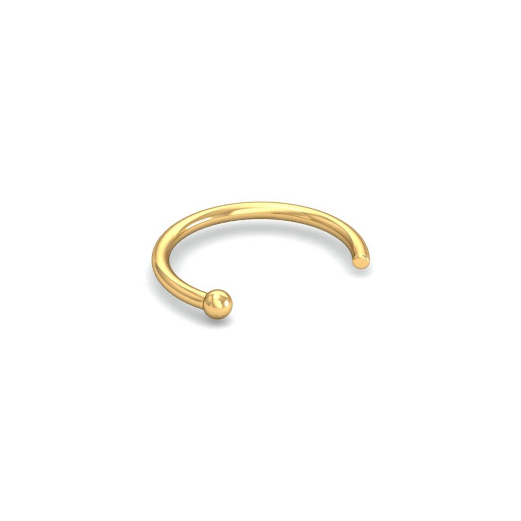 KuberBox 18K Yellow Gold Basic Half Hoop for Nose