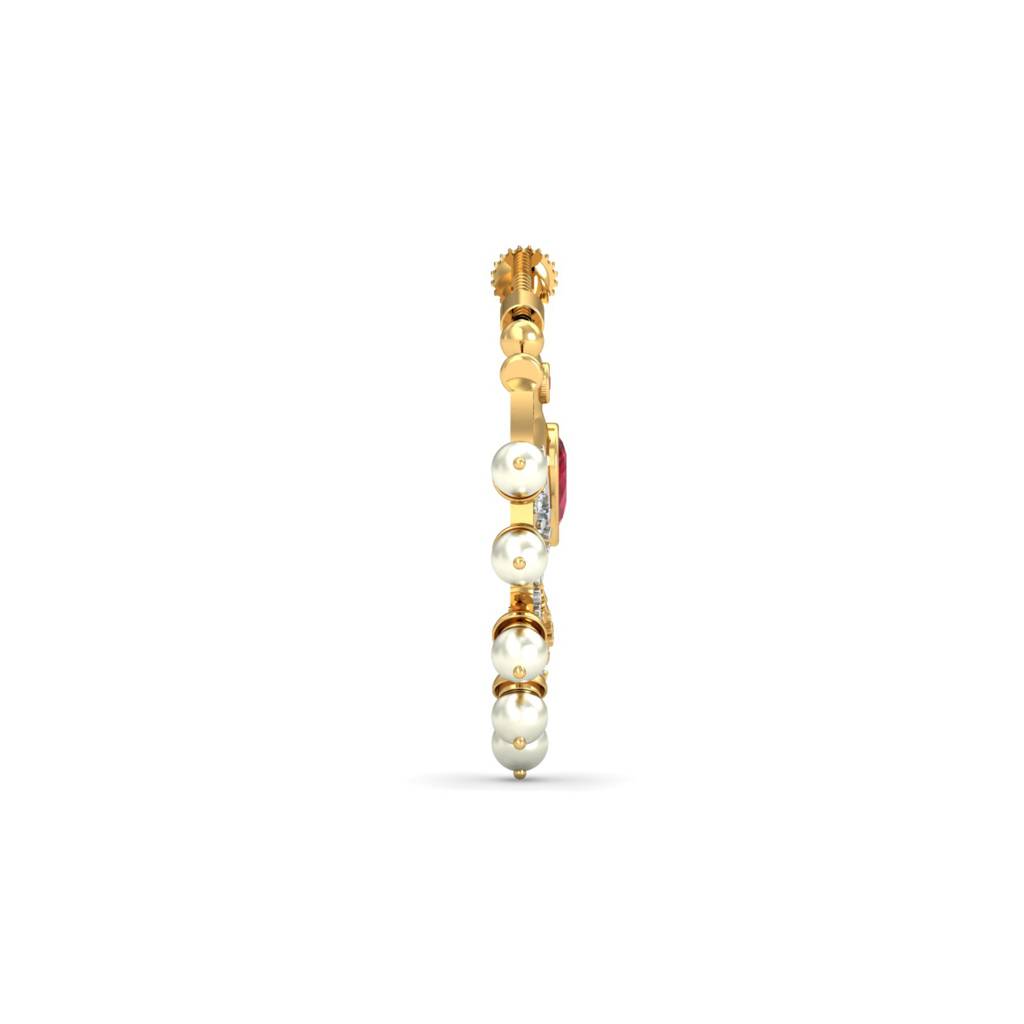 KuberBox 18K Yellow Gold Chiluka Non-Piercing Nose Ring