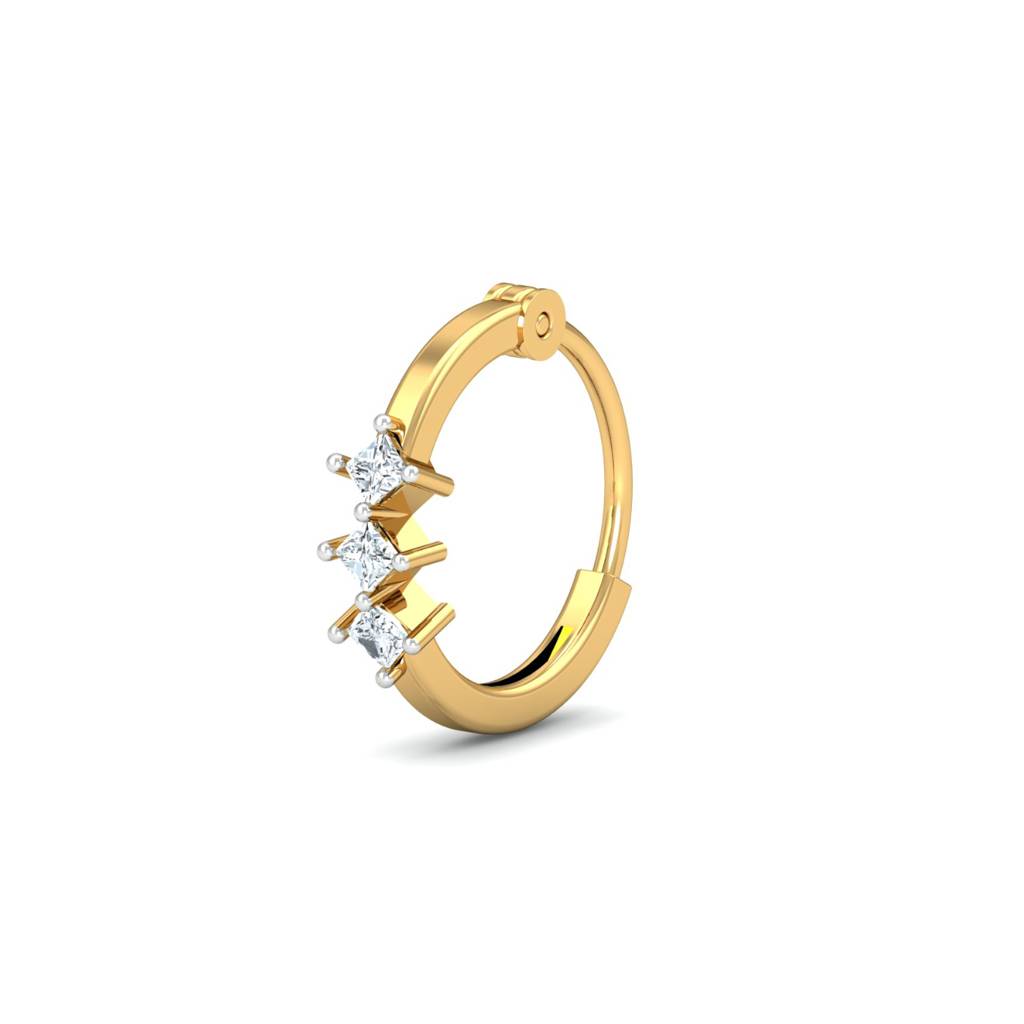 KuberBox 18K Yellow Gold Tripadi Nose Ring