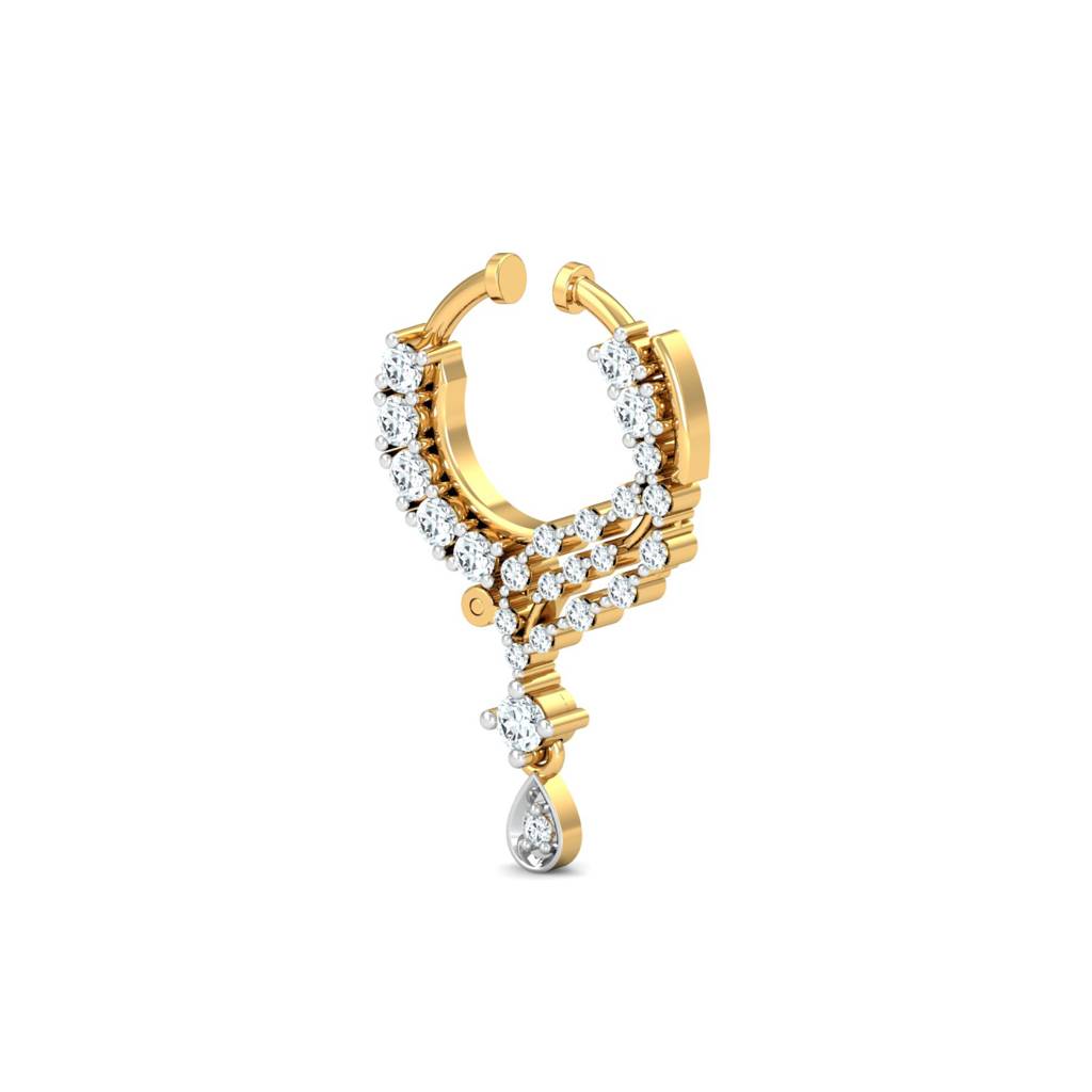 KuberBox 18K Yellow Gold Rudhi Spring Nose Ring