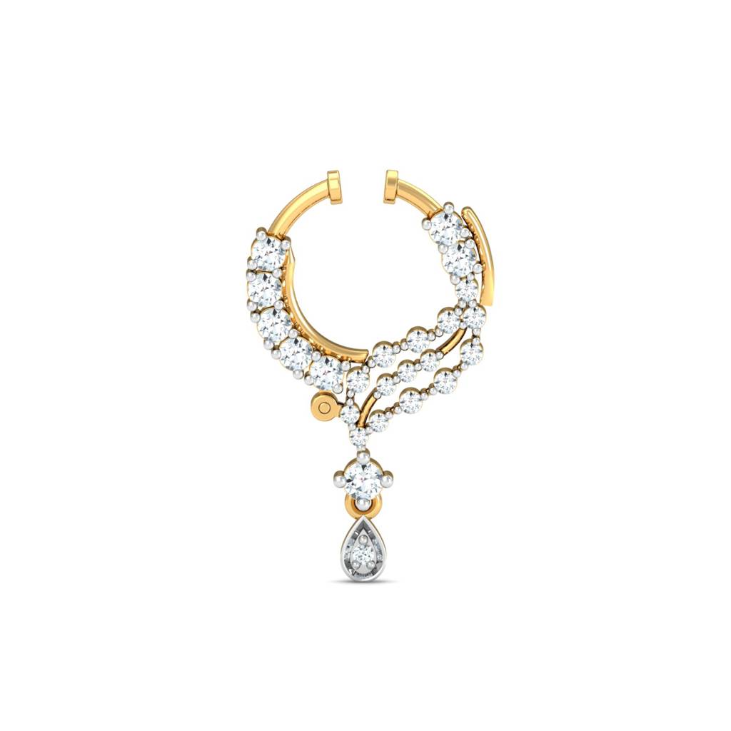 KuberBox 18K Yellow Gold Rudhi Spring Nose Ring