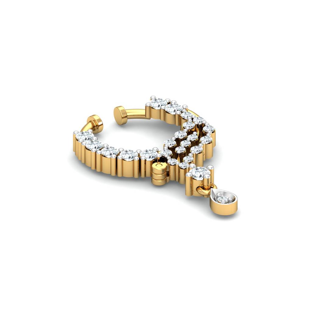 KuberBox 18K Yellow Gold Rudhi Spring Nose Ring