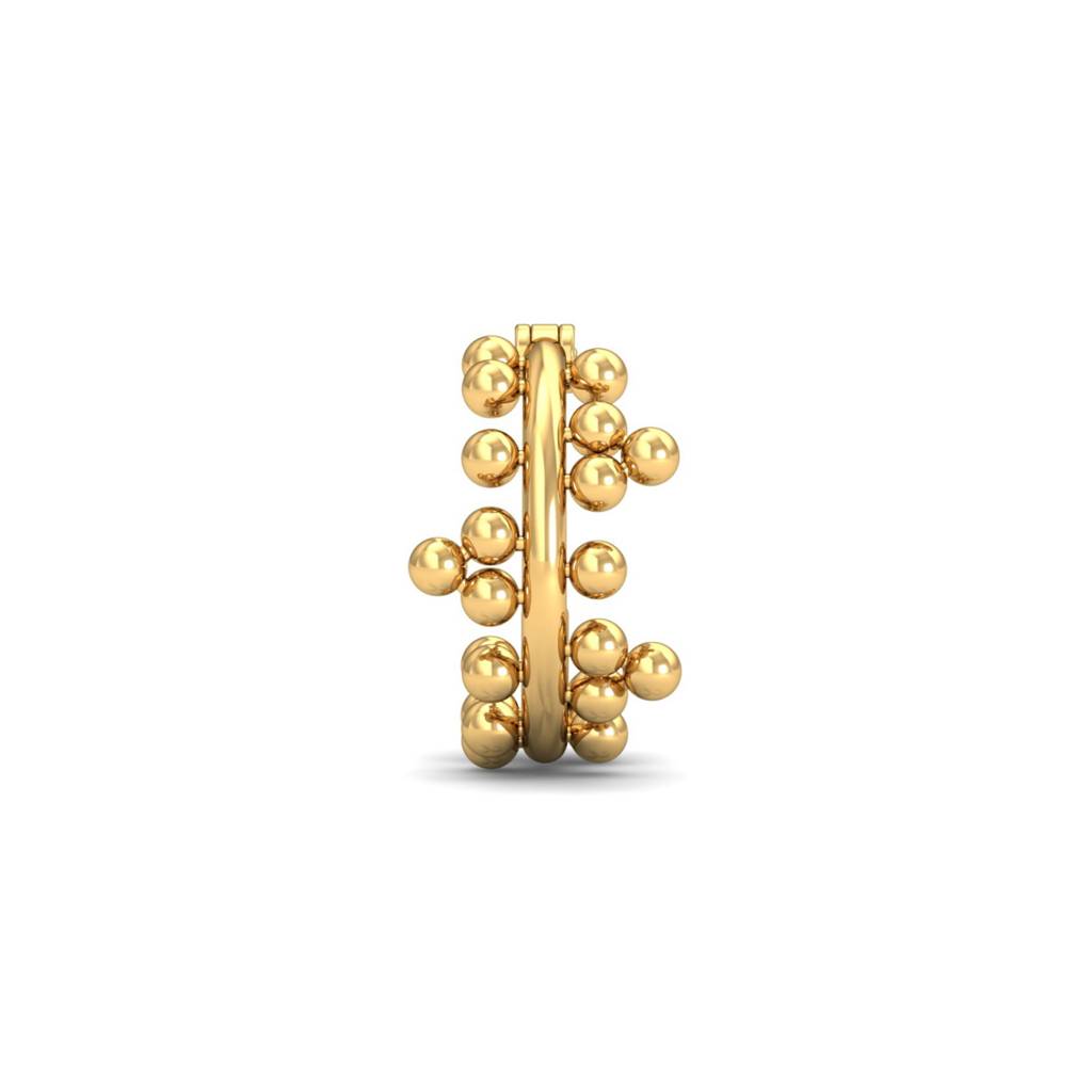 KuberBox 18K Yellow Gold Bubbles Nose Ring