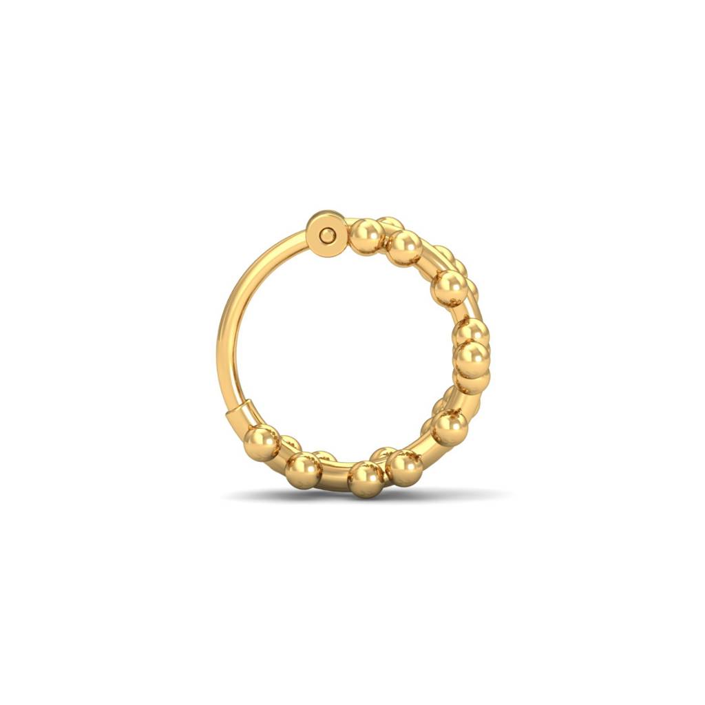 KuberBox 18K Yellow Gold Bubbles Nose Ring