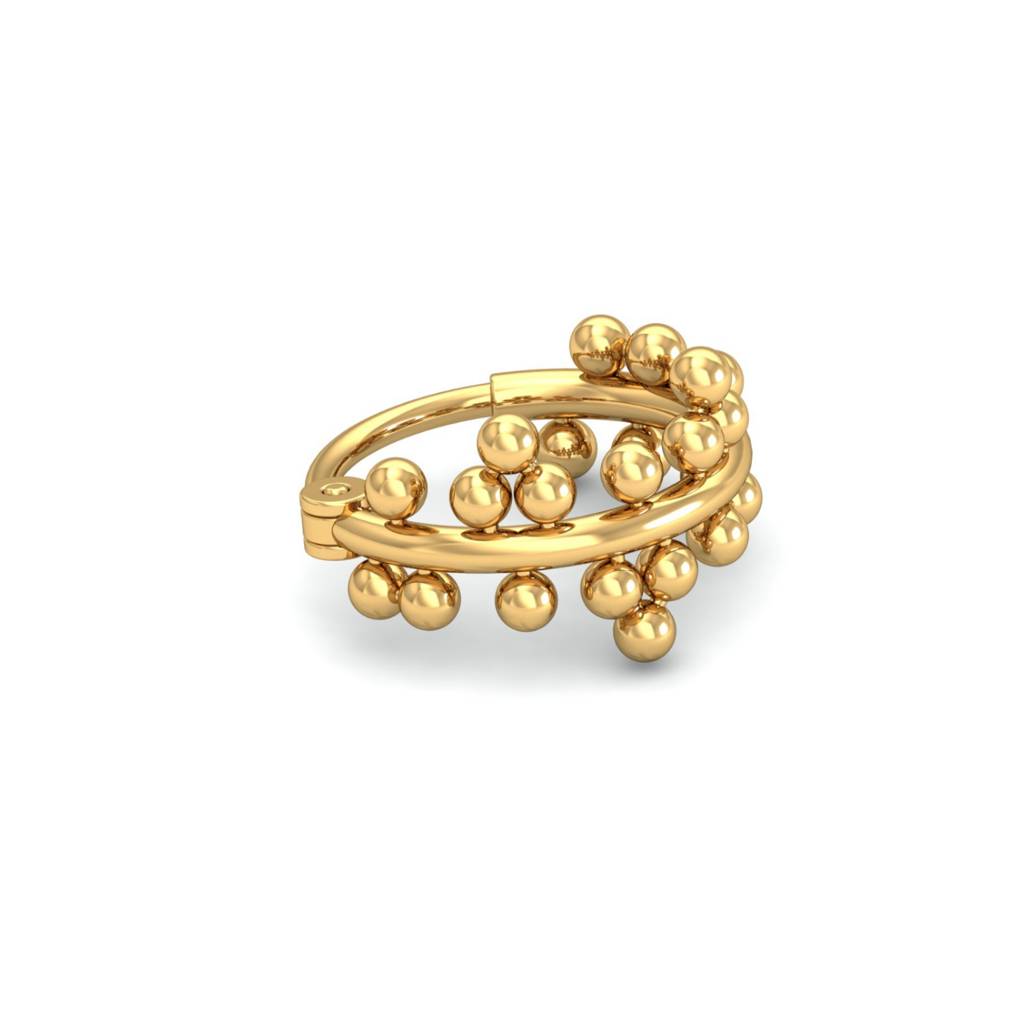 KuberBox 18K Yellow Gold Bubbles Nose Ring