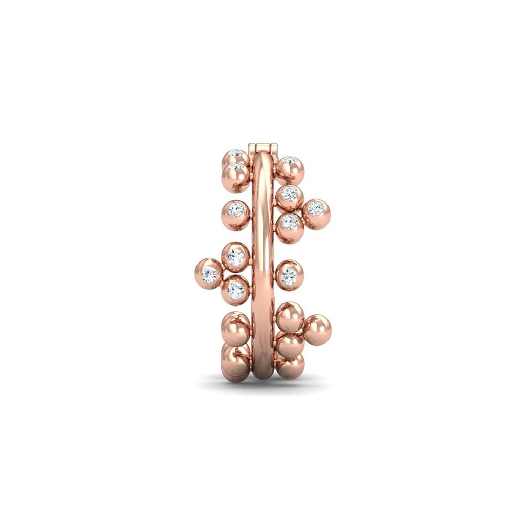 KuberBox 18K Rose Gold Bubbles Diamond Nose Ring