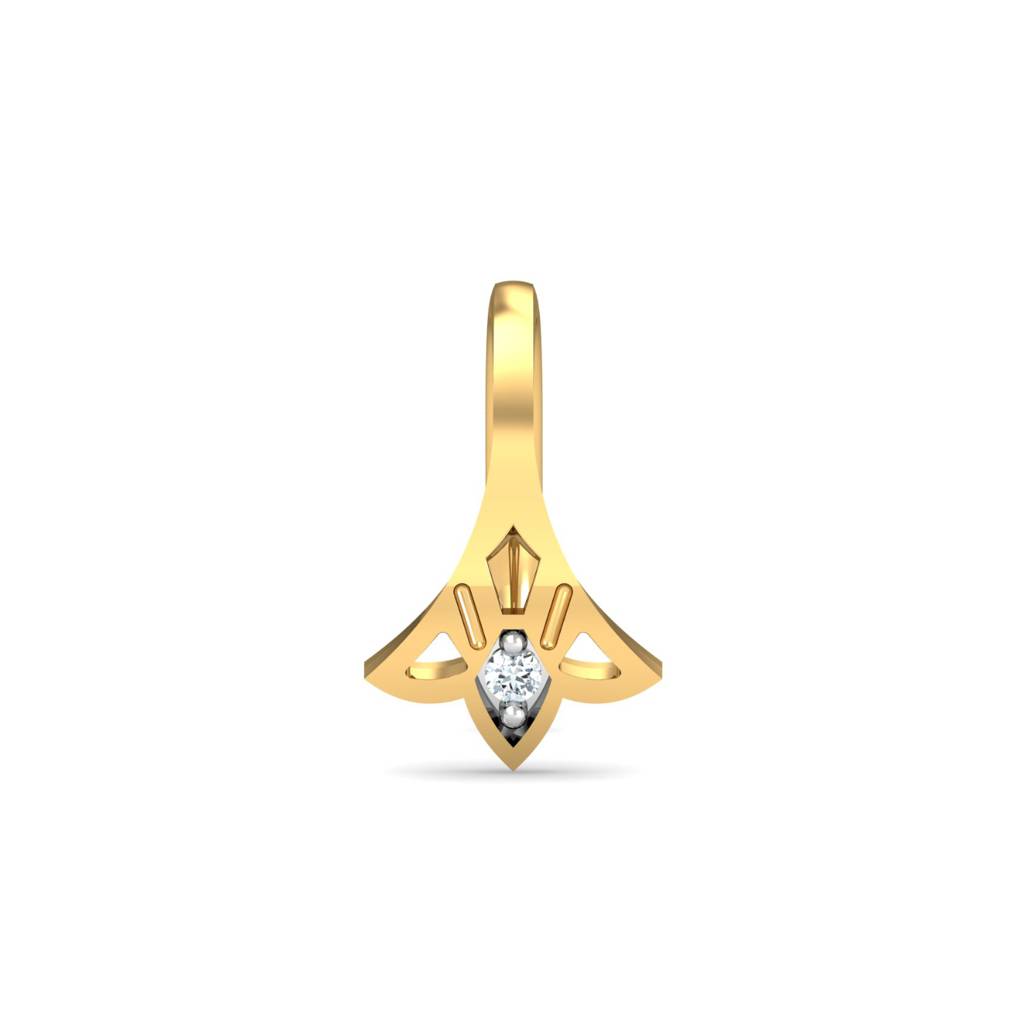KuberBox 18K Yellow Gold Ahnika Diamond Nose Hook