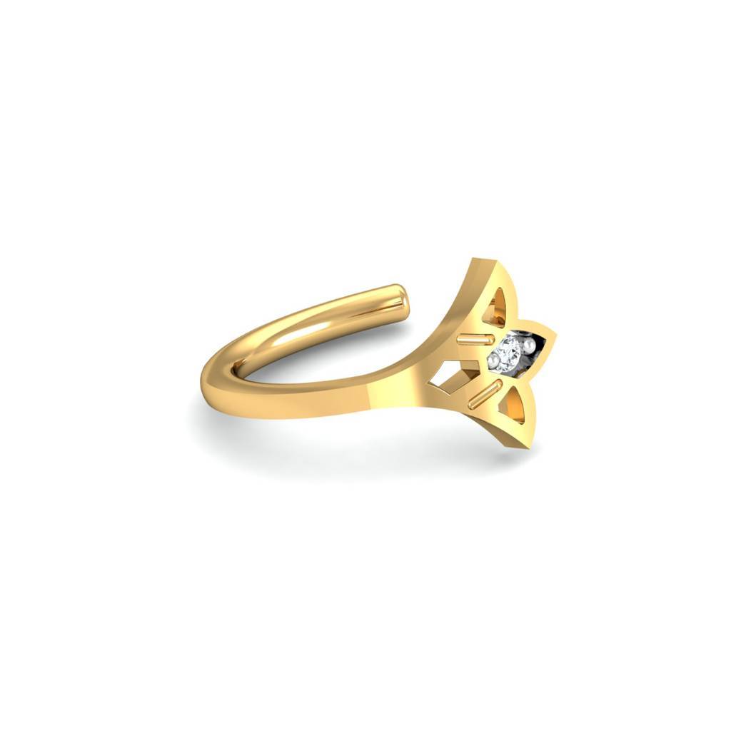 KuberBox 18K Yellow Gold Ahnika Diamond Nose Hook