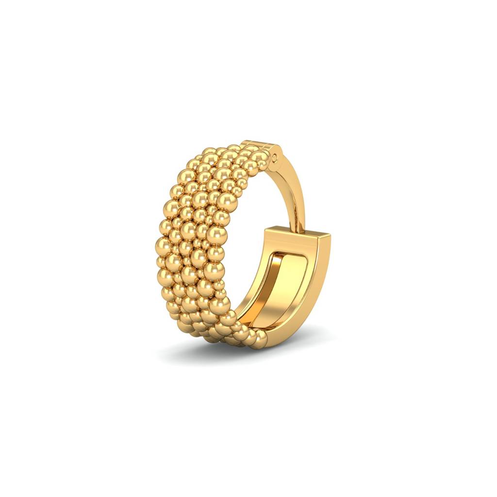 KuberBox 18K Yellow Gold Bubbly Nose Ring