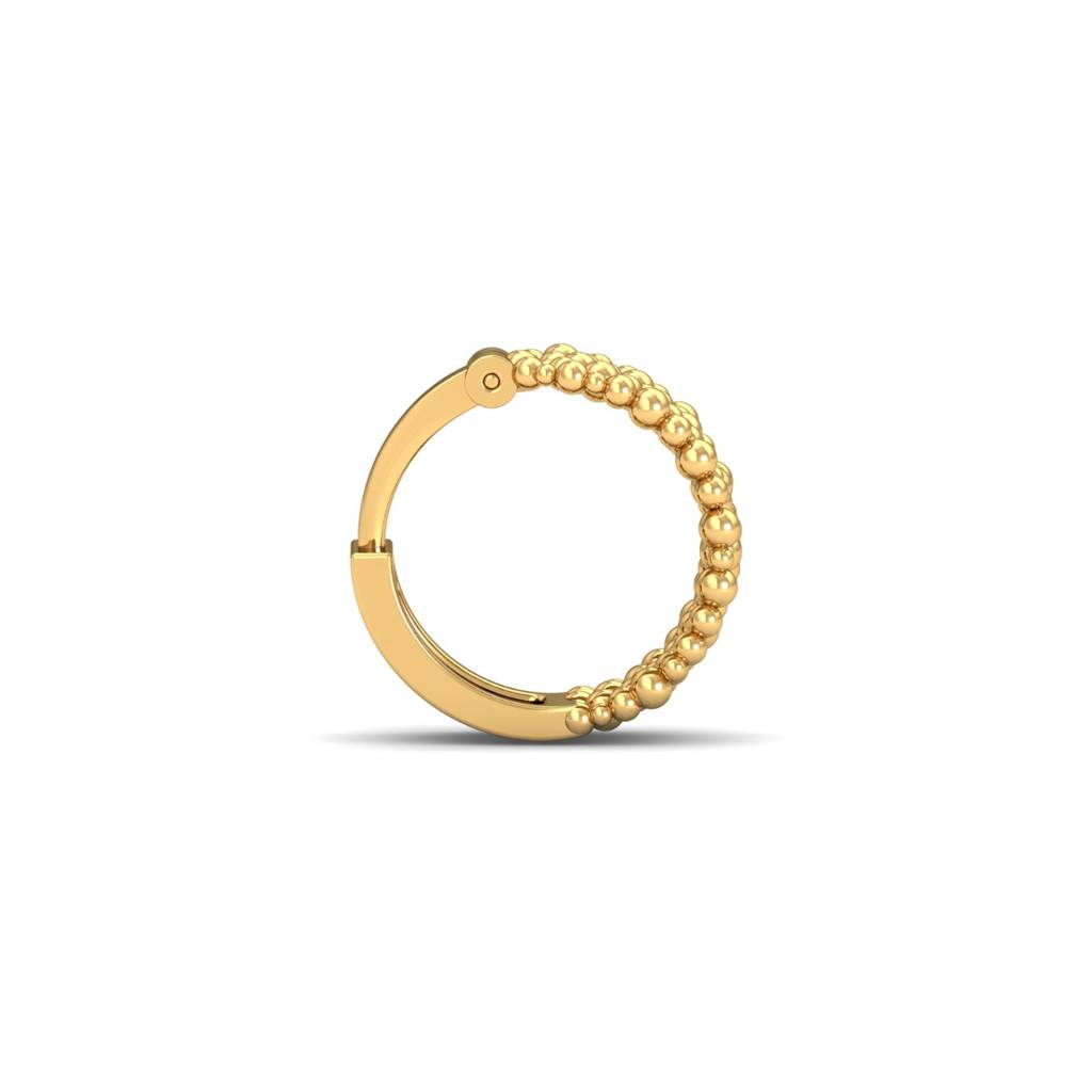 KuberBox 18K Yellow Gold Bubbly Nose Ring