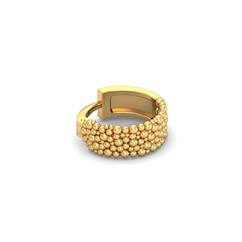 KuberBox 18K Yellow Gold Bubbly Nose Ring