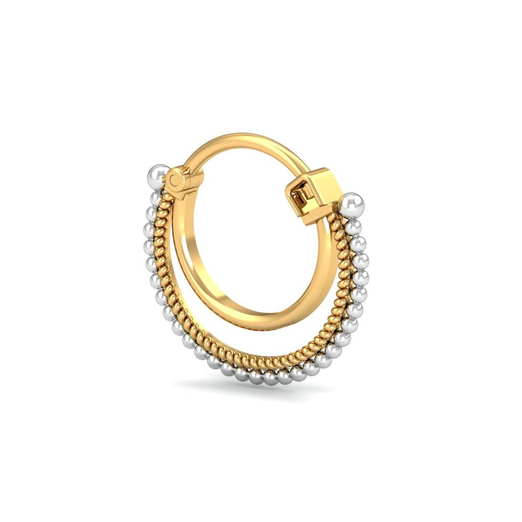 KuberBox 18K Yellow Gold Poorv Septum Nose Ring