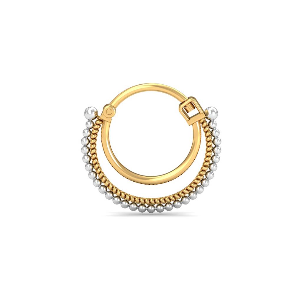 KuberBox 18K Yellow Gold Poorv Septum Nose Ring