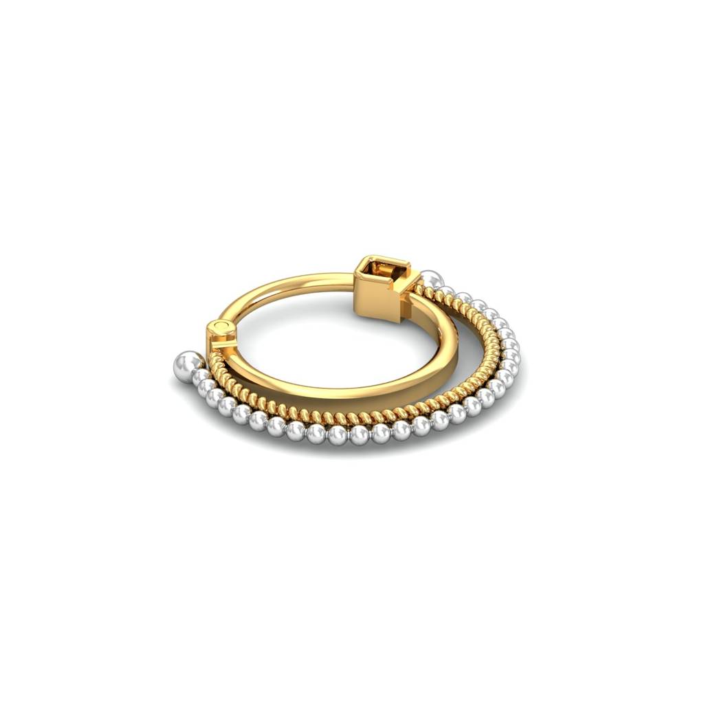 KuberBox 18K Yellow Gold Poorv Septum Nose Ring
