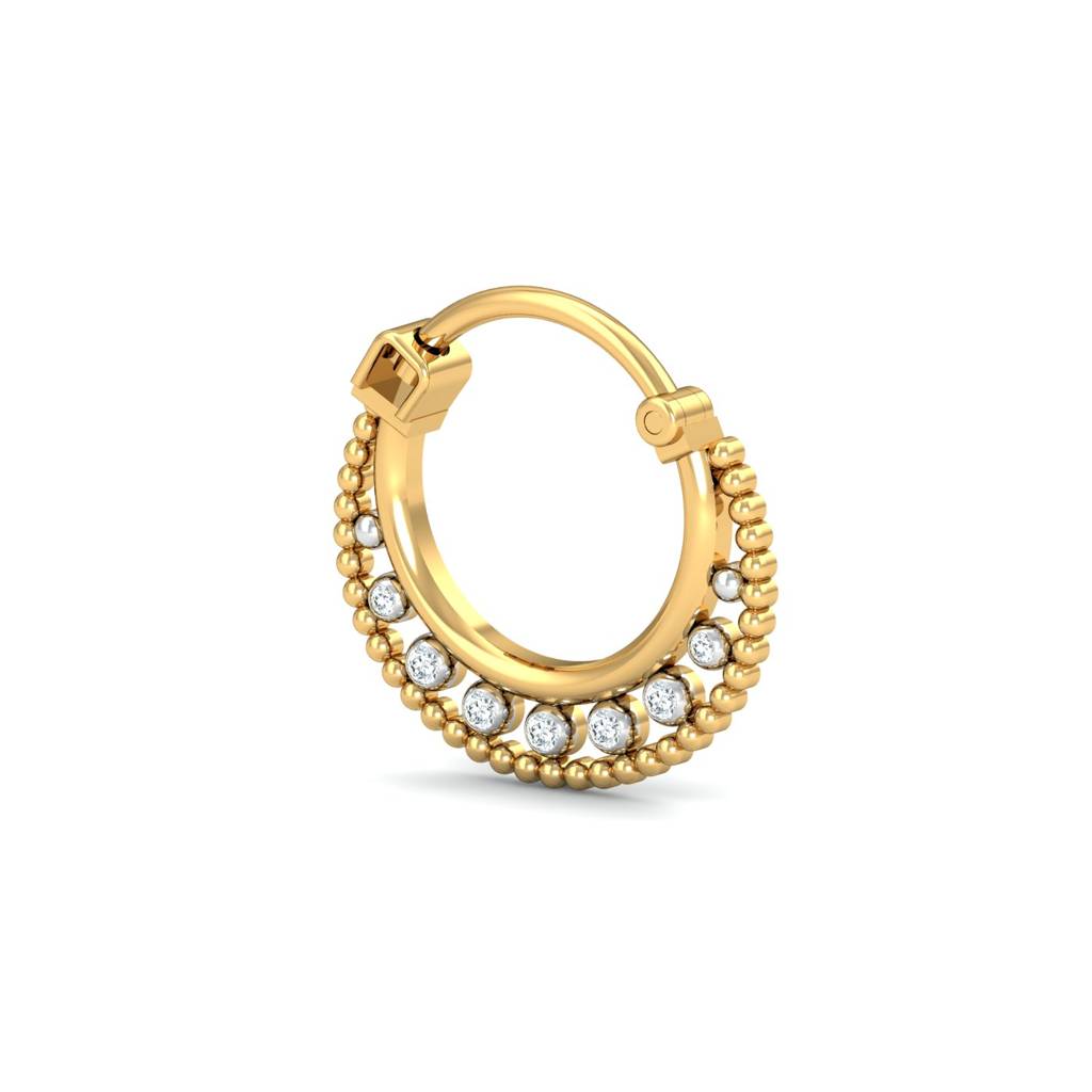 KuberBox 18K Yellow Gold Vistra Diamond Septum Ring