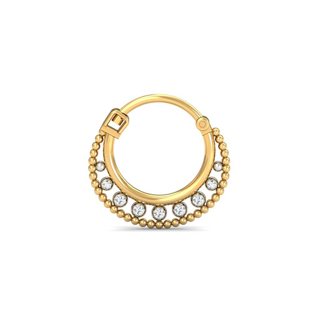 KuberBox 18K Yellow Gold Vistra Diamond Septum Ring