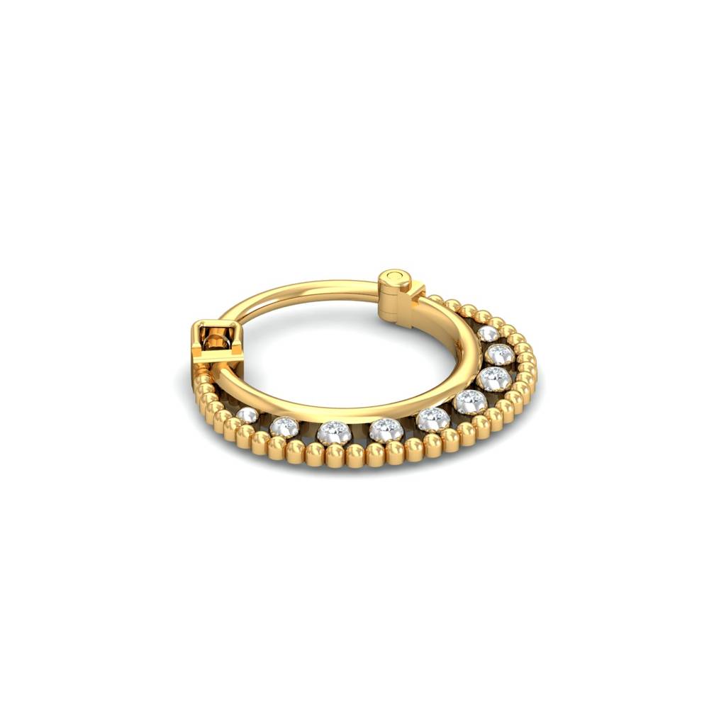 KuberBox 18K Yellow Gold Vistra Diamond Septum Ring