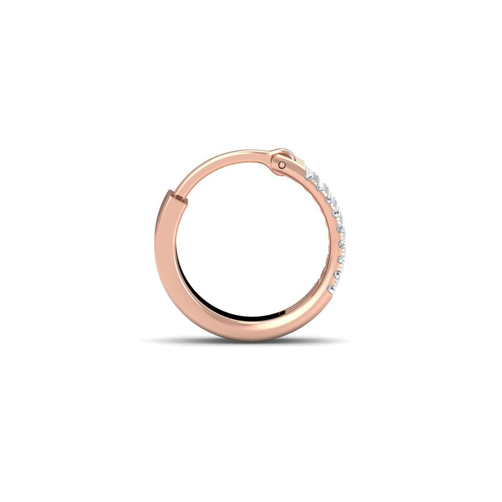 KuberBox 18K Rose Gold Lata Diamond Nose Ring