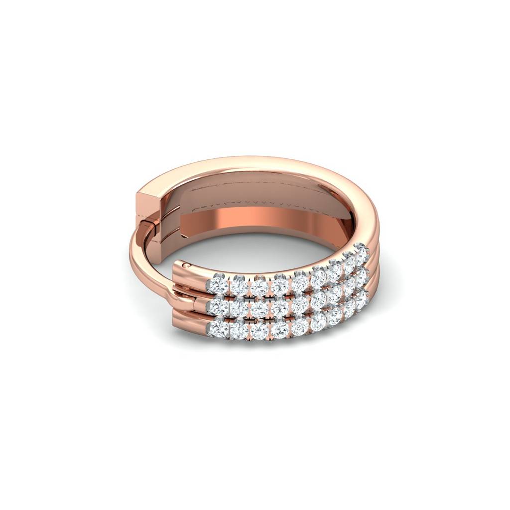 KuberBox 18K Rose Gold Lata Diamond Nose Ring