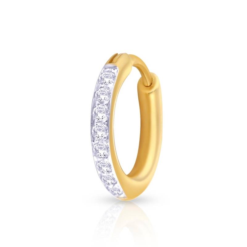KuberBox 18K Yellow Gold Classic 0.09 Carat Nose Ring