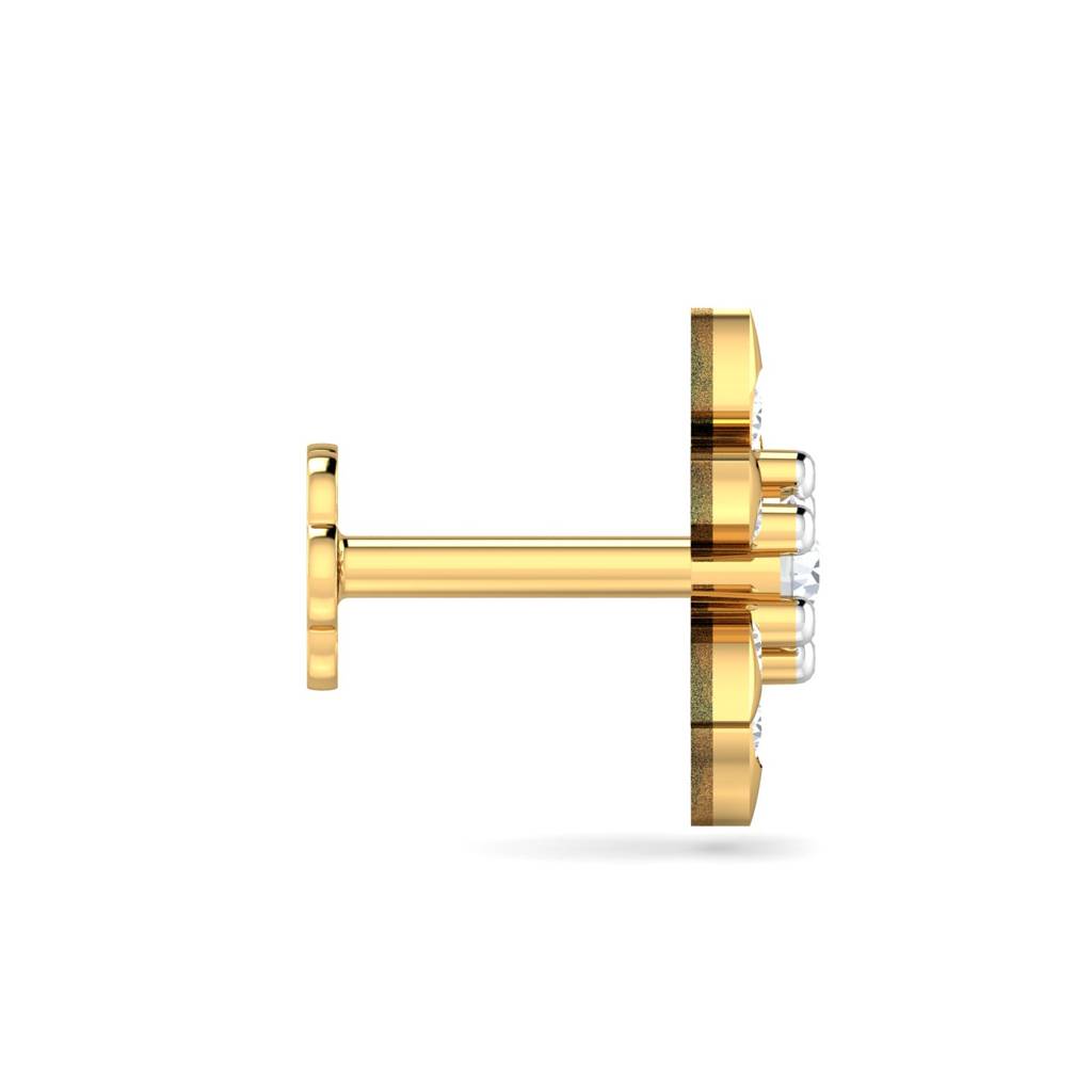KuberBox 18K White Gold Vandana 0.10 Carat Nose Stud
