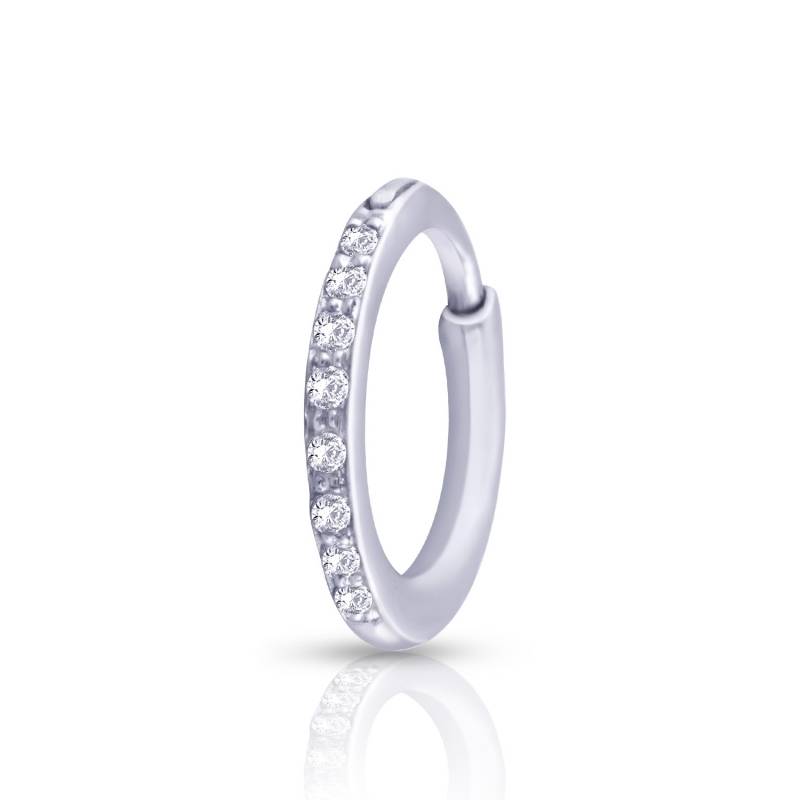 KuberBox 18K White Gold Classic 0.04 Carat Nose Ring