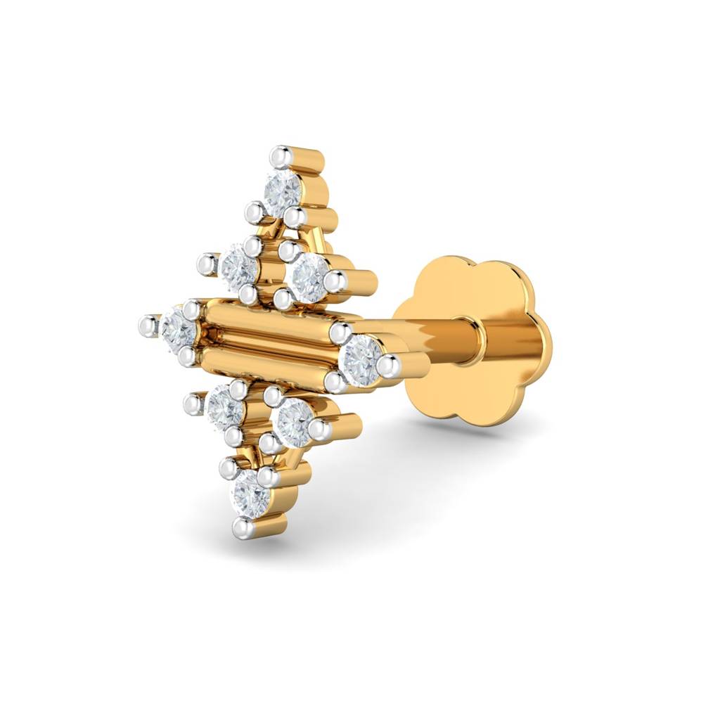 KuberBox 18K White Gold Desire 0.03 Carat Nose Stud