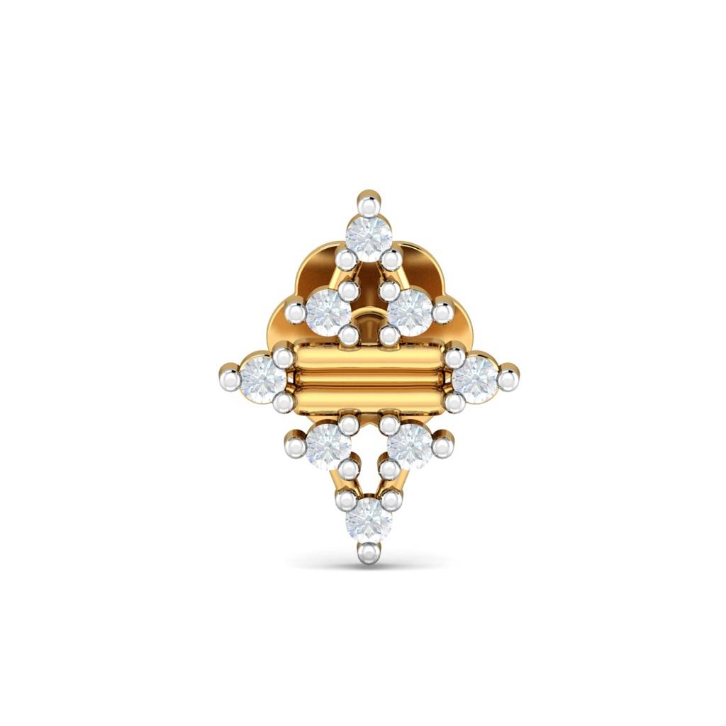 KuberBox 18K White Gold Desire 0.03 Carat Nose Stud
